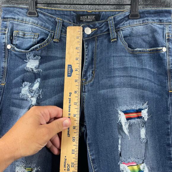 Judy Blue Skinny Fit Jeans Women's 11/30 Blue Destroyed Stretch JB8424 - Picture 3 of 10